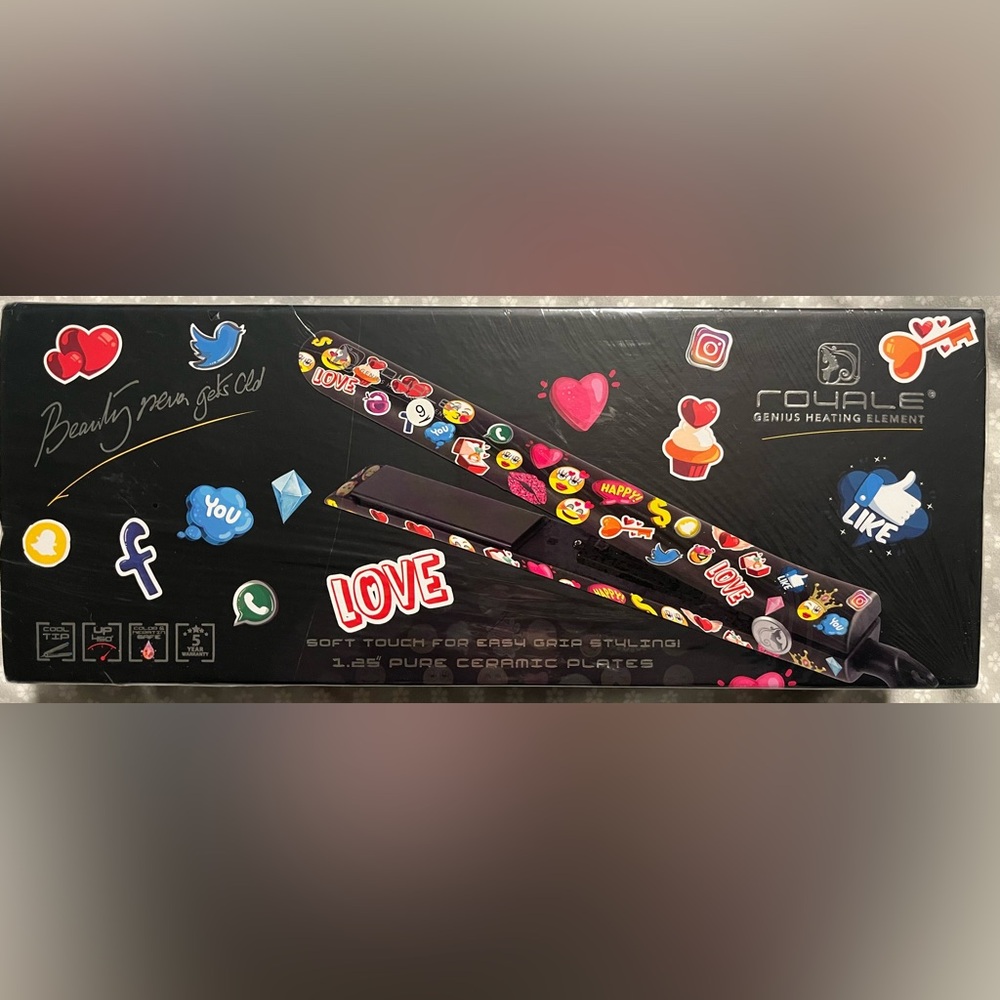 Emoji Decorated Hair Straightener by Royale new in sealed box